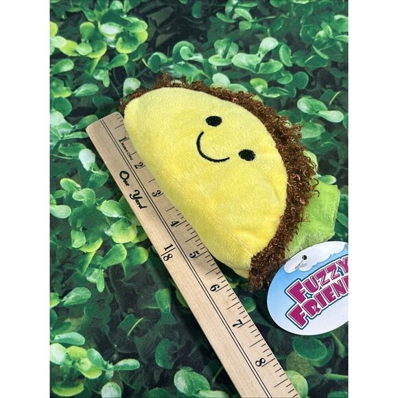 Taco Embroidered Smiley Face Foodie Plush Stuffed Animal Toy 7” Taco Tuesday Toy - Picture 10 of 13